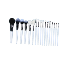 Kit de 17 pinceaux de maquillage professionnels de haute qualité, poils de chèvre doux, style éventail pour le visage, personnalisable en usine