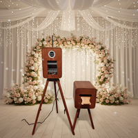 Photomaton en bois vintage pour mariage et événements, compatible avec les appareils photo numériques et reflex, Bluetooth/USB, Oak iPad SLR Photography Gallery