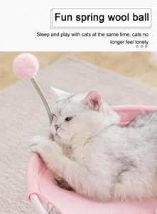 Verano transpirable <span class=keywords><strong>Cool</strong></span> <span class=keywords><strong>Cat</strong></span> Camping hamaca con bola peluda divertido lavable pequeños animales cama para mascotas nido - Product Image 5