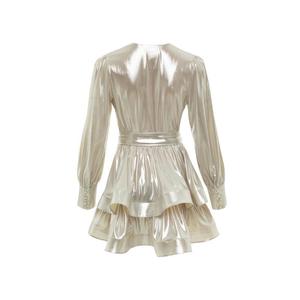 Abito da donna glitterato con torta a V con abiti a <span class=keywords><strong>maniche</strong></span> <span class=keywords><strong>lunghe</strong></span> alla moda - Product Image 4
