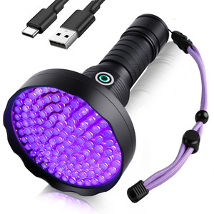 20W USB Rechargeable 128 LED UV 395nm Flashlight Strong Torch Black Light for Pet Urine Detector <strong>Scorpion</strong> Hunting - Product Image 1