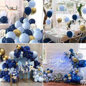 Joyeux mariage et fête d'anniversaire décoration bleu marine et blanc <span class=keywords><strong>doré</strong></span> or <span class=keywords><strong>ballon</strong></span> en latex arc et guirlande Kit festivités de remise des diplômes - Product Image 6