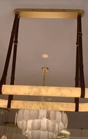 JYLIGHTING Lampe suspendue en albâtre design populaire Lustre en albâtre en marbre albâtre pour salle à manger
