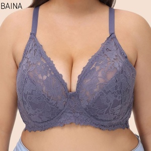 Soutien-gorge d'été Translucide Full Cup Adjustable Anti-Bump Lace French Big Breasts Slimming Large Size for Sexy Look - Product Image 1