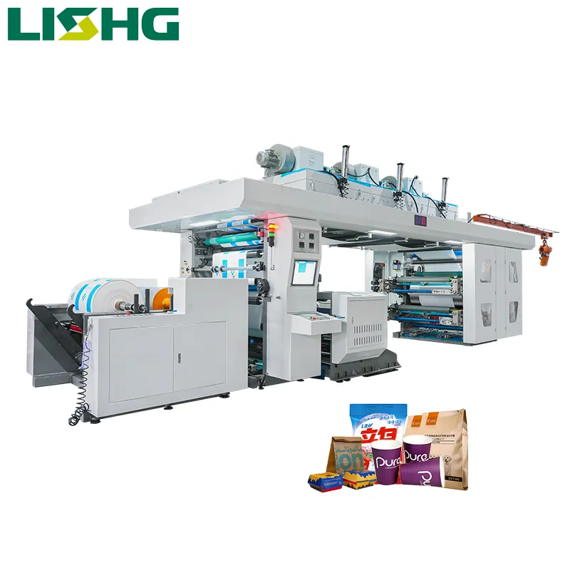 Machine d'impression de paquet flexo CI 4 couleurs presse d'impression flexographique pe pet bopp