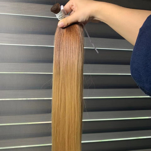 Proveedor de extensiones de cabello humano de lujo virgen recto a granel, precio al por mayor Premium, color más claro, solo vietnamita crudo - Product Image 1
