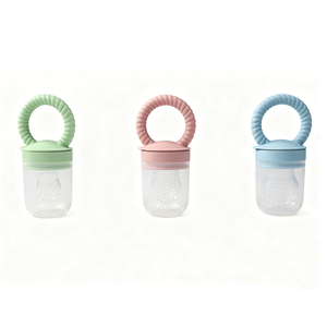 Mordillon à fruits en silicone personnalisé avec logo pour bébé, distributeur de nourriture fraîche avec 3 pochettes de rechange, jouet de dentition pour nourrisson, vente en gros - Product Image 3