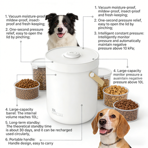 Conteneur de stockage d'aliments pour animaux de compagnie sous vide USMILEPET, batterie longue durée - Product Image 2