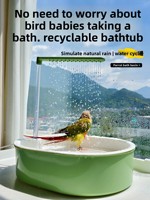 Bain de circulation automatique pour oiseaux en plastique, avec circulation d'eau automatique, gadget de douche pour oiseaux, grande taille, externe