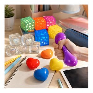 Safe TPR Luminous Heart Squeeze Ball Cube Squishy Toy Anti Stress Sensory <b>Fidget</b> Gift Children Party <b>Pack</b> Wholesale - Product Image 6