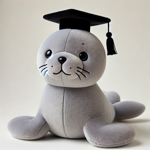 Peluche Unisex Personalizzato a Forma <span class=keywords><strong>di</strong></span> Aquila, Morbido Regalo <span class=keywords><strong>di</strong></span> Laurea con Testo Personalizzato, Nome e Logo della Scuola sul Cappello - Product Image 5