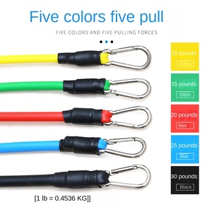 Ensemble d'entraînement de <span class=keywords><strong>fitness</strong></span> à domicile portable 11 pièces 100 LB Corde de tension TPE Bandes de résistance Corde élastique Entraînement sportif - Product Image 5