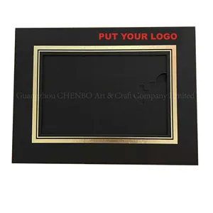 Customize Souvenir Las Vegas Gold Foil Black Photo Frame Fit 4x6 5x7 6x8 Or 8x10 Inches Photo White Cardboard Photo Frame