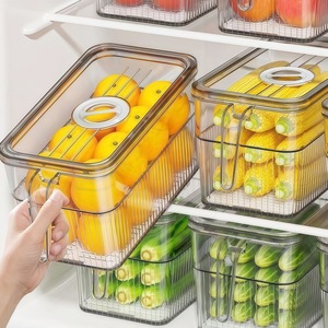 <b>Fridge</b> Storage Box Rectangle With Handle Food Grade For Vegetables Fruits Eggs - Product Image 1