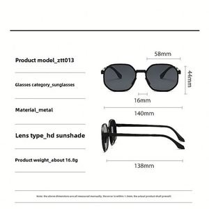 Lunettes de soleil polygonales rétro 2025 personnalisées avec logo, monture petite, style punk, pour hommes et femmes, protection UV400 - Product Image 4