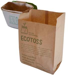 Sacs en papier kraft biodégradables, résistants à la graisse et à l'eau, pour la vente en gros, l'utilisation en restauration rapide et les déchets alimentaires en <span class=keywords><strong>cuisine</strong></span> - Product Image 1