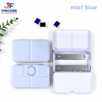 Boîte d'emballage pour peinture aquarelle solide, usine source, stock disponible, étui portable en métal pour peinture, palette, logo personnalisé, ensemble d'art