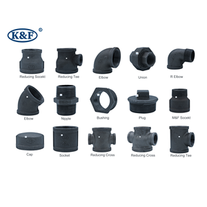 Kanaifu ổ cắm dễ uốn giảm khuỷu tay <span class=keywords><strong>Tee</strong></span> Nam Nữ Ren sắt lắp ống kẽm mạ Đen Phụ kiện ống sắt - Product Image 2