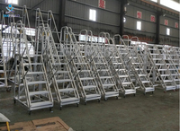 Offre Spéciale Chine Usine Réglable Entrepôt En Aluminium Plate-Forme Mobile Échafaudage Échelle Plate-Forme De Travail Mobile et Escaliers