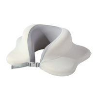 Oreiller de sieste personnalisable en mousse à mémoire de forme en U, pour le bureau, repos du midi, avec soutien du cou et motif uni