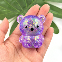 Jouet Squishy Ours Kawaii Pailleté de Haute Qualité 5,5 cm, Anti-stress à Rebond Lent, Vente en Gros