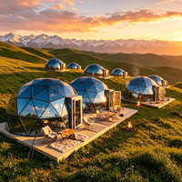 Tente Dôme en Verre Ciel Étoilé, Maison Igloo Géodésique de Luxe, Hébergement Confortable pour Glamping en Résidence Naturelle