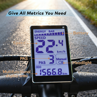 Komputer Ebike lampu latar besar, layar LCD sepeda jalan fitur kecepatan voltase Data berkendara tahan air