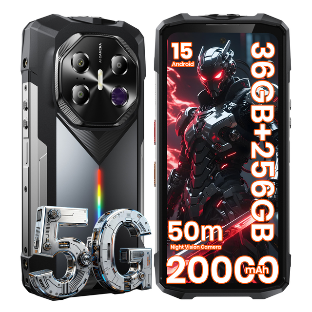Fossibot F113 Global Unlock 5G Mobile Smartphone 20000Mah 12GB+256GB 64MP Camera NFC Android15 Rugged Phone With Night Vision