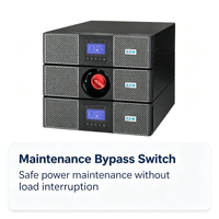 Système d'alimentation sans interruption (ASI) Eaton série 9PX, type rack/tour, avec batterie de secours et stabilisation de tension interchangeable, capacité 1000 Wh, modèle 9PXEBM48RT2U