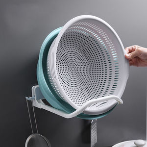 Hot Sale Folding Storage Washbasin Rack Bathroom Wall Rack Multi-function Hook Suction Cup Rack