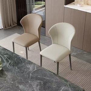 Silla de Comedor Ergonómica Moderna, Tapicería de Cuero Sintético Suave, Patas de Hierro, Muebles de Restaurante para Hogar, Hotel, Cafetería - Product Image 3