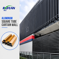 Revêtement mural extérieur décoratif en aluminium extrudé léger et creux pour les murs-rideaux, idéal pour les centres commerciaux et les façades de bâtiments