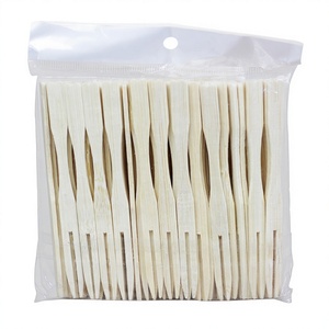 Fourchettes à fruits en bambou jetables pour enfants, couleur unie, GC9CM, simplicité moderne, fabricants de fourchettes pour bar KTV, club, maison, collations, vente en gros - Product Image 1