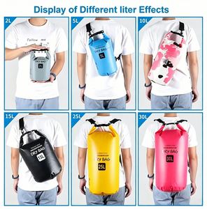 กระเป๋าแห้งกันน้ำแบบลอยน้ำ ผลิตตามสั่ง (OEM) หลายสี ขนาด 2L 3L 5L 10L 15L 20L 30L มาตรฐาน IPX6 ทำจากผ้าใบ PVC - Product Image 3