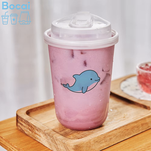 Vasos Desechables Bocai de 14oz, 16oz y 24oz, PP Esmerilado, con Logotipo Personalizado, Diámetro 90mm, para Jugos, Batidos, Smoothies, Té con Leche Boba, Vasos de Plástico en Forma de U - Product Image 1