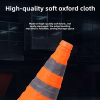 Cône de signalisation réfléchissant pliable et rétractable portable pour la sécurité routière en cas d'urgence, cône de signalisation de circulation, cône de sécurité routière, cône en forme de cornet de glace