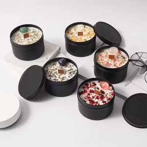 Wholesale High Quality Tin Scented <b>Candle</b> With Dried Flowers and Crystal <b>Candle</b> Soy Wax for Home Decoration - Product Image 5