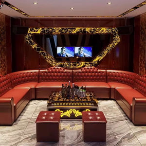 أريكة بار على شكل حرف U مخصصة من الجلد الصناعي الفاخر، أثاث للنوادي الليلية وقاعات الكاريوكي والديسكو - Product Image 4