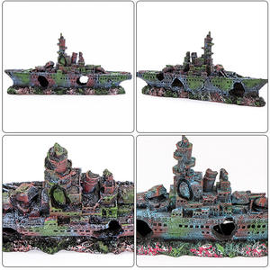 Decorazioni per Acquario a Forma di Nave, Ornamenti per Paesaggistica, Nave Affondata, Decorazione per Acquario, Grotta Decorativa a Forma di Nave - Product Image 5