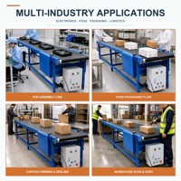 Convoyeur à bande avec bande en PVC, cadre en alliage d'aluminium, conçu pour l'assemblage de petits appareils, conception personnalisée directe d'usine