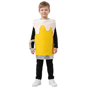 Disfraz de jarra de cerveza para niños, amarillo, con sombrero de espuma y asa, para actuaciones en fiestas de Halloween - Product Image 3