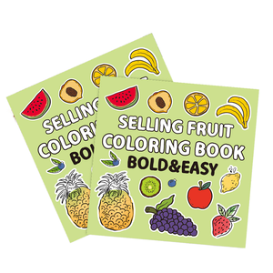 Livre de coloriage de fruits personnalisé pour les enfants Activités quotidiennes mignonnes et confortables pour la relaxation Livres de coloriage simples et grands modèles pour enfants - Product Image 1