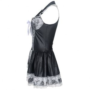 Costume de Jeu de Rôle Sexy pour Femme - Robe Halter Noire en Dentelle avec Nœud pour Halloween - Product Image 4
