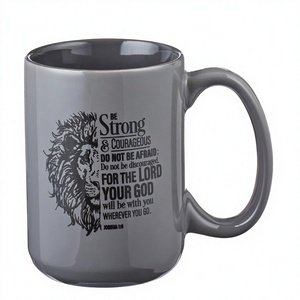 <b>Large</b> Christian Art Gifts Porcelain <b>Mug</b>-Microwave Dishwasher Safe Coffee/Tea Heart Design Brown/Black 401-500ml Back School - Product Image 3