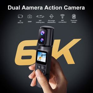 Vente d'usine <span class=keywords><strong>Ausek</strong></span> 2026 : Caméra de vlogging de poche 6K, Caméscope numérique WiFi 350 °   Zoom numérique rotatif, écran tactile - Product Image 6