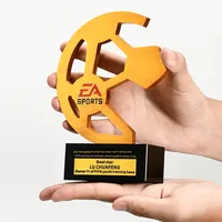 Trophée de la meilleure paire de chaussures dorées personnalisable, médaille en métal créative, personnalisation pour les activités des équipes de football, cérémonies de remise des prix, cristal
