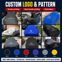 Housse de voiture extensible en spandex sur mesure avec logo, protection intégrale universelle anti-poussière et anti-UV pour exposition automobile en intérieur