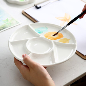 <span class=keywords><strong>Palette</strong></span> de peinture <span class=keywords><strong>aquarelle</strong></span> rectangulaire personnalisée OEM céramique blanche avec couleurs mélangées pour plateaux décoratifs - Product Image 6