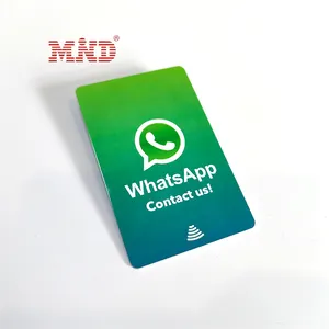 Customized Surface NFC Card Social Media PVC NFC Business Card Phone Call Contact Scan QR for WhatsApp