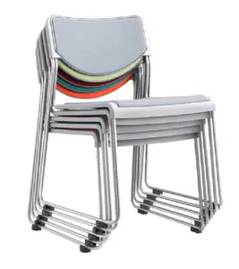 Armless Conference Stackable Chair 2041B Free Installation Plastic Iron Office Furniture School Chairs Contemporary